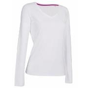 Stedman Claire V-neck Long Sleeve Hvit ringspunnet bomull Medium Dame