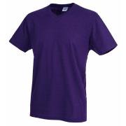 Stedman Classic V-Neck Men T-shirt Lilla bomull X-Large Herre