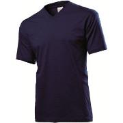 Stedman Classic V-Neck Men T-shirt Mørkblå bomull X-Large Herre