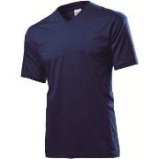 Stedman Classic V-Neck Men T-shirt Marine bomull X-Large Herre