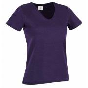 Stedman Classic V-Neck Women T-shirt Lilla bomull Medium Dame