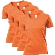 Stedman 4P Classic Women T-shirt Oransje bomull Small Dame