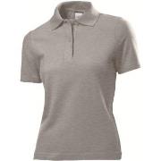 Stedman Polo Women Gråmelerad bomull Small Dame