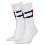 Tommy Hilfiger Strømper Flag Sock Hvit Str 39/42