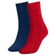 Tommy Hilfiger Strømper 2P Women Classic Casual Socks Blå/Rød Str 35/3...