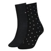 Tommy Hilfiger Strømper 2P Women Dot Sock Svart Str 35/38 Dame