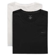 Gant 2P Basic Crew Neck T-Shirt Svart/Hvit bomull X-Large Herre