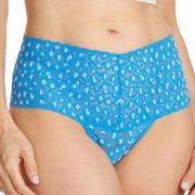 Hanky Panky Truser Cross Dyed Leopard Retro Thong Blå Mønster One Size...