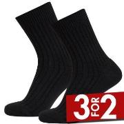 Claudio Strømper 2P Wool Terry Socks Svart Str 40/43 Herre