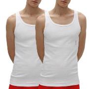 HUGO 2P Twin Tank Top Hvit bomull Medium Herre