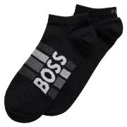 BOSS Strømper 2P Stripe Cotton Ankle Socks Svart Str 43/46