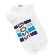 BOSS Strømper 2P Stripe Cotton Ankle Socks Hvit Str 39/42