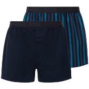 BOSS 2P Woven Boxer Shorts With Fly Blå/Lila bomull X-Large Herre