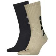 Puma Strømper 2P Graphic Logo Crew Socks Sand Str 39/42 Herre