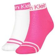 Calvin Klein Strømper 2P Logo Welt Quarter Socks Rosa One Size Dame