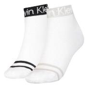 Calvin Klein Strømper 2P Logo Welt Quarter Socks Hvit One Size Dame