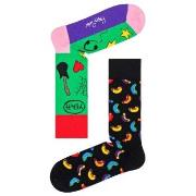 Happy socks Strømper Rock Your Socks Friend Sock Svart/Grønn bomull St...