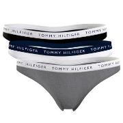 Tommy Hilfiger Truser 3P Recycled Essentials Thong Svart/Grå Large Dam...