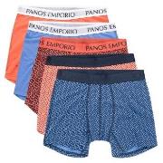 Panos Emporio 5P Bamboo Cotton Boxers Oransje/Mørkbl Medium Herre