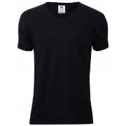 Dovre Organic Cotton V-Neck T-shirt Svart økologisk bomull Medium Herr...