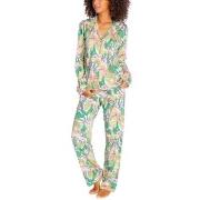 PJ Salvage Playful Prints Pyjama Grønn blomstre X-Small Dame