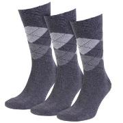 Amanda Christensen Strømper 3P True Ankle Argyle Sock Antracit Str 43/...