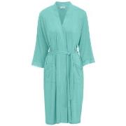 Damella Viscose Plain Lace Robe Aqua viskose Small Dame