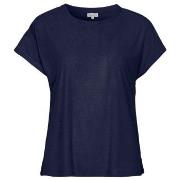 Damella Bamboo Stretchterry T-Shirt Marine Large Dame