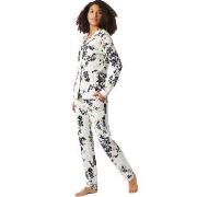 Schiesser Contemporary Nightwear Interlock Pyjama Svart/Hvit 42 Dame