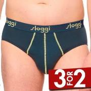 Sloggi 2P For Men Start Midi Blå/Gul bomull X-Large Herre