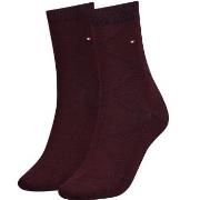 Tommy Hlfiger Women Graphic Argyle Sock Strømper 2P Vinrød  Str 39/42 ...