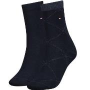 Tommy Hlfiger Women Graphic Argyle Sock Strømper 2P Marine Str 35/38 D...