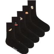 Frank Dandy Strømper 5P Embroidered Bamboo Socks Svart lyocell Str 36/...