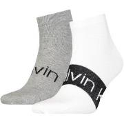 Calvin Klein Strømper 2P Logo Ribbon Sneaker Socks Hvit Str 43/46 Herr...