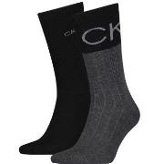 Calvin Klein Strømper 2P Colorblock Rib Socks Svart/Grå One Size Herre