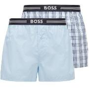 BOSS 2P EW Boxer Shorts Lysblå/Rutete polyester X-Large Herre