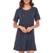 Lady Avenue Short Sleeve Bamboo Nightdress Marine mønster Bambus X-Lar...