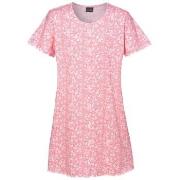 Trofe Sweet Flower Woman Dress Rosa Mønster bomull Large Dame