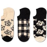 Happy socks Strømper 3P Pet No Show Sock Svart mønstret bomull Str 41/...