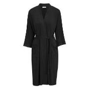 Damella Viscose Plain Lace Robe Svart viskose Large Dame