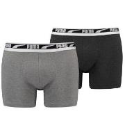 Puma 2P Men Multi Logo Boxer Grå/mørkgrå bomull Medium Herre