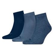 Puma Strømper 3P Quarter Socks Jeansblå Str 43/46