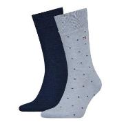 Tommy Hilfiger Strømper 2P Men Dot Socks Marine/Blå Str 39/42 Herre