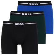 BOSS 3P Solid Cotton Bold Boxer Svart/Blå bomull Medium Herre