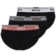 BOSS 3P Solid Cotton Power Brief Svart bomull Small Herre