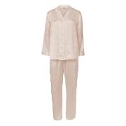 Lady Avenue Pure Silk Basic Pyjamas Perlhvit silke Large Dame