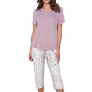 Lady Avenue Shortsleeve PJ With Pirate Pants Lavendel Bambus Medium Da...