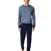 Schiesser Fine Interlock Pyjamas With Cuff Marine/Blå bomull 56 Herre