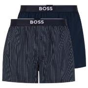 BOSS 2P Patterned Cotton Boxer Shorts EW Hvit/Marine bomull X-Large He...