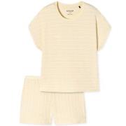 Schiesser Just Stripes Short Pyjamas Vanilje bomull 44 Dame